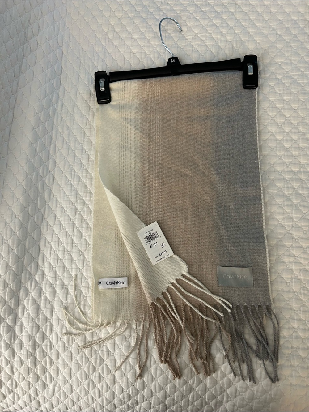 Calvin Klein Three- Toned Cream and Taupe Scarf